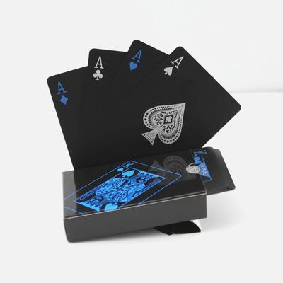 2 stuks plastic PVC poker kaarten waterdichte zwarte speelkaarten creatieve gift duurzaam Poker