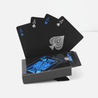2 stuks plastic PVC poker kaarten waterdichte zwarte speelkaarten creatieve gift duurzaam Poker