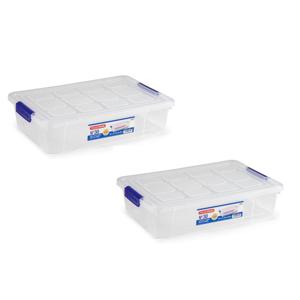 PlasticForte Opbergbox met deksel - 8x stuks - 5L - organizer - 26 x 40 x 8,5 cm