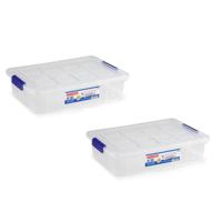 PlasticForte Opbergbox met deksel - 8x stuks - 5L - organizer - 26 x 40 x 8,5 cm - thumbnail