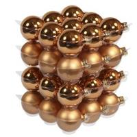 Kerstballen - 36x st - koper - D6 cm - glas - kerstversiering