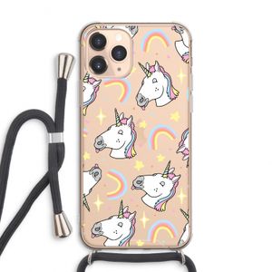 Rainbow Unicorn: iPhone 11 Pro Max Transparant Hoesje met koord