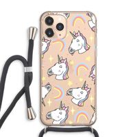 Rainbow Unicorn: iPhone 11 Pro Max Transparant Hoesje met koord