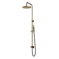 Hotbath Cobber Opbouw Regendoucheset Met Omstel, Hoofddouche 30cm En Staafhanddouche Geborsteld Messing