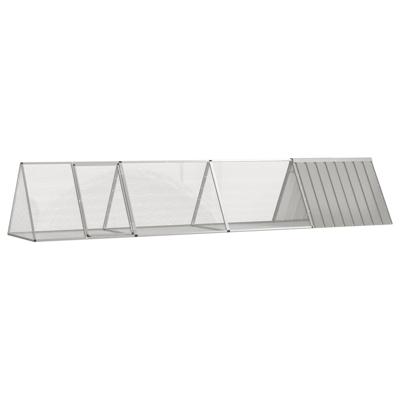 Konijnenhok 403,5x80,5x71 cm gegalvaniseerd staal grijs