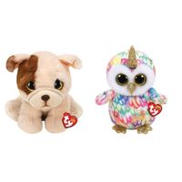 Ty - Knuffel - Beanie Buddy - Houghie Dog & Enchanted Owl