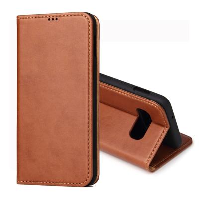 Dermis textuur PU horizontale Flip lederen case voor Galaxy S10 E met houder & kaartsleuven & portemonnee (bruin)