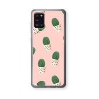 Cactusprint roze: Samsung Galaxy A31 Transparant Hoesje