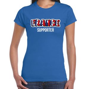 Blauw t-shirt France / Frankrijk supporter EK/ WK voor dames