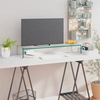 Tv-meubel/monitorverhoger transparant 90x30x13 cm glas - thumbnail