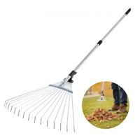 VEVOR Bladhark, 15 tanden, tuinhark voor gazon met 570 mm brede kop en 81-160 cm verstelbare steel, ventilatorbezem voor het verwijderen van kleine bladeren voor tuinieren, kamperen, tuin, gras