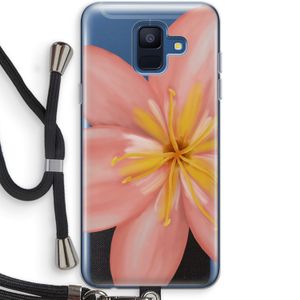 Pink Ellila Flower: Samsung Galaxy A6 (2018) Transparant Hoesje met koord