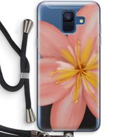 Pink Ellila Flower: Samsung Galaxy A6 (2018) Transparant Hoesje met koord