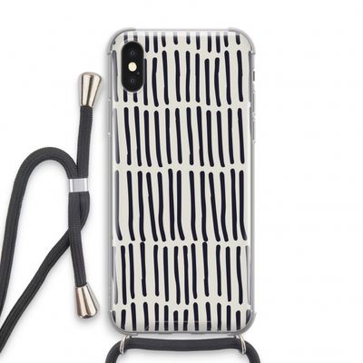 Moroccan stripes: iPhone X Transparant Hoesje met koord