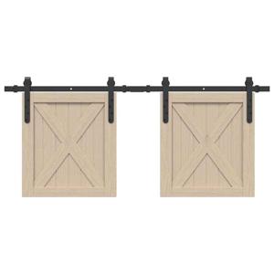 VidaXL Ophangset voor schuifdeur 122 cm koolstofstaal