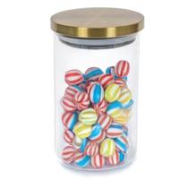Voorraadpot - 900 ml - glas - draaideksel - goud - 9.5 x 17 cm - weckpot