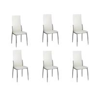 Eetkamerstoelen 6 st kunstleer wit