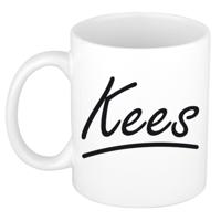Kees Naam koffiemok - beker - met sierlijke letters - wit - 300 ml - Cadeau - Heren