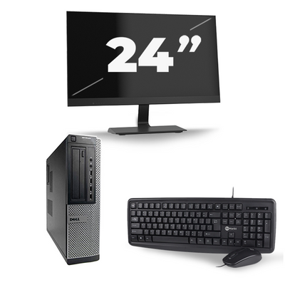 Dell Optiplex 7010 Desktop - Intel Core i3-3e Generatie - 8GB RAM - 256GB SSD - Windows 10 + 1x 24 inch Monitor