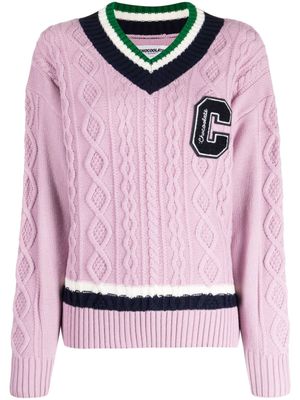 CHOCOOLATE Kabelgebreide trui - Paars CHOCOOLATE Kabelgebreide trui - Paars