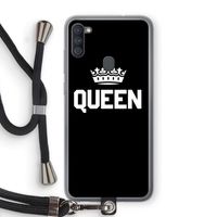 Queen zwart: Samsung Galaxy A11 Transparant Hoesje met koord