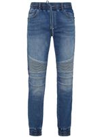 Philipp Plein ribbed-detail slim-cut jeans - Bleu