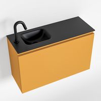 Toiletmeubel Mondiaz Olan | 80 cm | Meubelkleur Ocher | Lex wastafel Urban Links | 1 kraangat