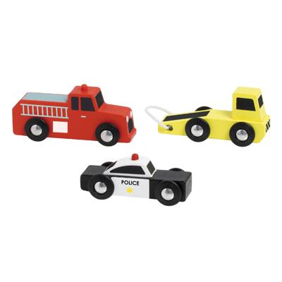 Classic World houten hulpdienst auto&apos;s set, 3st.
