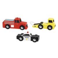 Classic World houten hulpdienst auto&apos;s set, 3st.