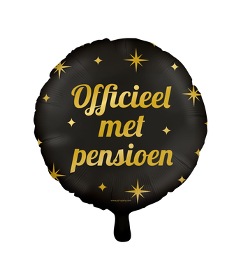 Classy Folieballon Pensioen Zwart/Goud (46cm)