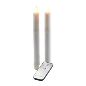 Led dinerkaarsen - 2x st - wit - 23 cm - bewegende vlam - warm wit licht