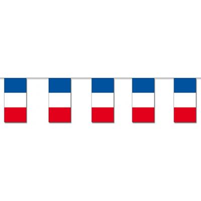 Frankrijk slinger - 4 meter - papier - Franse versiering - vlaggetjes - landen decoratie