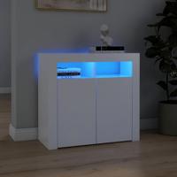 Dressoir met LED-verlichting 80x35x75 cm wit