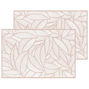 Secret de Gourmet Diner tafel placemats Jungle print - Set van 12x stuks - roze - PVC - 45 x 30 cm