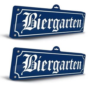 2x Biergarten bierfeest decoratieborden 48 cm   -