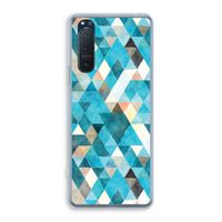 Gekleurde driehoekjes blauw: Sony Xperia 5 II Transparant Hoesje
