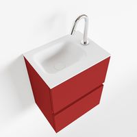 Toiletmeubel Mondiaz Ada | 40 cm | Meubelkleur Fire | Lex wastafel Talc Rechts | 1 kraangat