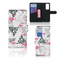 Huawei P40 Pro | Telefoonhoesje | Met pasjeshouder | Flamingo Triangle