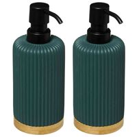 2x Stuks Zeeppompjes/zeepdispensers van kunststeen - groen - 270 ml