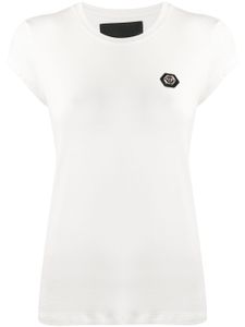 Philipp Plein t-shirt à plaque logo - Blanc