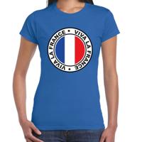 Verkleed T-shirt voor dames - Viva la France - blauw - supporter - themafeest
