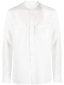 Canali chemise en lin à col montant - Blanc