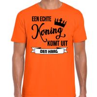 Oranje Koningsdag t-shirt - echte Koning komt uit Den haag - heren