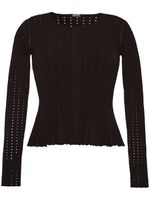 Adam Lippes cardigan en maille pointelle - Noir - thumbnail