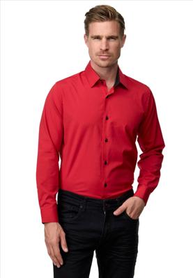 ItalianStyle - Herenoverhemd - Katoen - Slimfitmodel - Rood