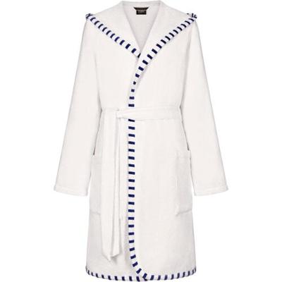 Cawö Cawo Dames Badjas Korte badjas met Capuchon 848 wit-breton 36/38