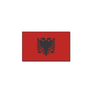 Vlag Albanie - 90 x 150 cm - feestartikelen - Landen thema - supporter - decoratie - met ringen