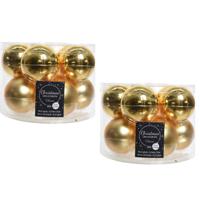 Kerstballen set - 20x stuks - goud - glas - 6 cm - glans/mat - kerstversiering - thumbnail