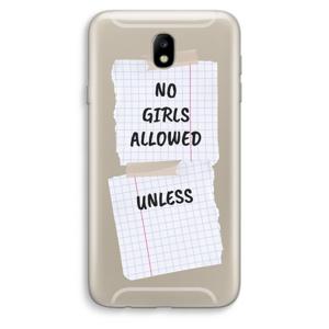 No Girls Allowed Unless: Samsung Galaxy J7 (2017) Transparant Hoesje