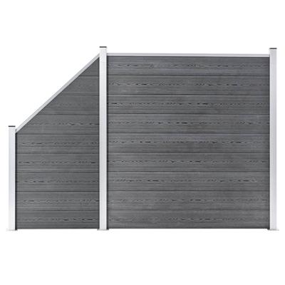 Schuttingset 1 vierkant en 1 schuin 273x186 cm HKC grijs